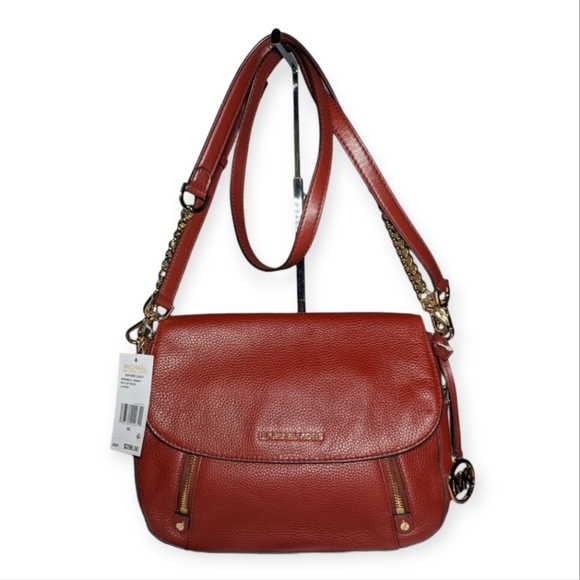 Michael Kors Handbags - Michael Kors Shoulder Bag Bedford Legacy Leather Flap Brandy Burgundy Red NWT